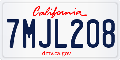 CA license plate 7MJL208