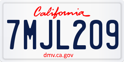 CA license plate 7MJL209