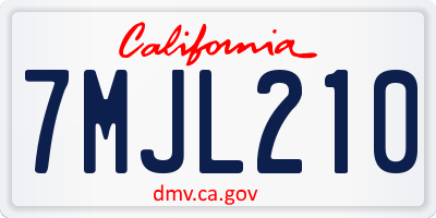 CA license plate 7MJL210