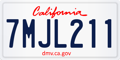 CA license plate 7MJL211