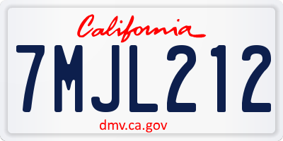 CA license plate 7MJL212