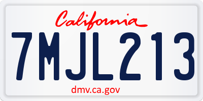 CA license plate 7MJL213