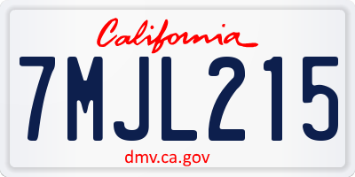 CA license plate 7MJL215