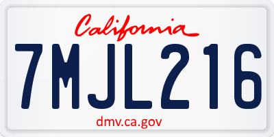 CA license plate 7MJL216