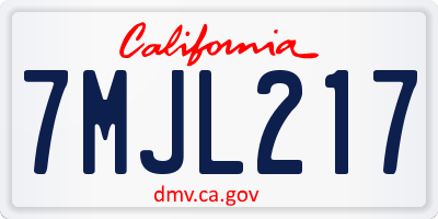 CA license plate 7MJL217