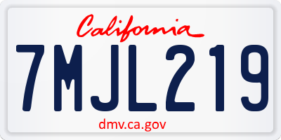 CA license plate 7MJL219