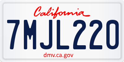 CA license plate 7MJL220