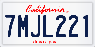 CA license plate 7MJL221