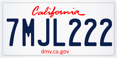 CA license plate 7MJL222