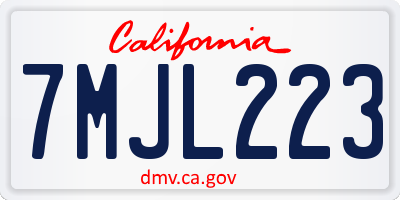 CA license plate 7MJL223