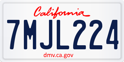 CA license plate 7MJL224