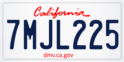 CA license plate 7MJL225