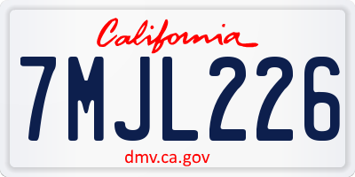 CA license plate 7MJL226