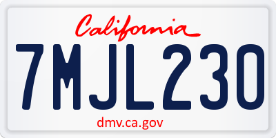 CA license plate 7MJL230