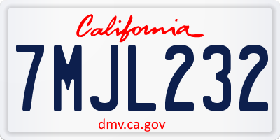 CA license plate 7MJL232