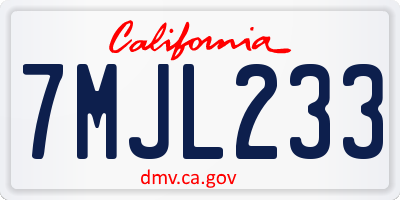 CA license plate 7MJL233