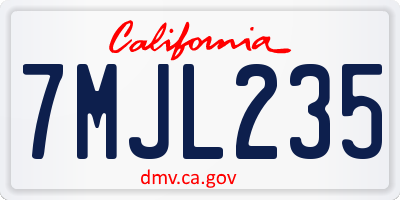 CA license plate 7MJL235