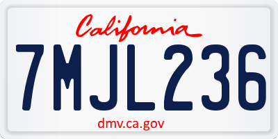 CA license plate 7MJL236