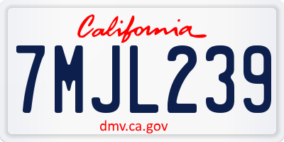 CA license plate 7MJL239