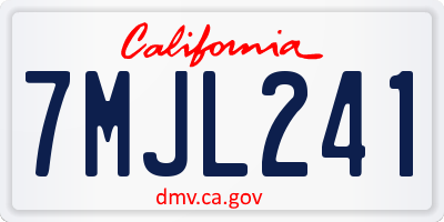 CA license plate 7MJL241