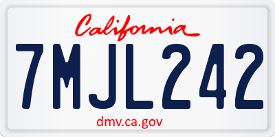 CA license plate 7MJL242