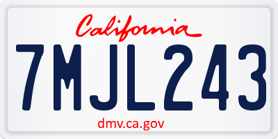 CA license plate 7MJL243