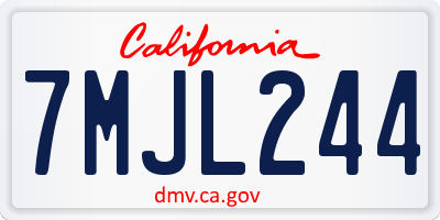 CA license plate 7MJL244