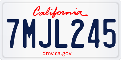 CA license plate 7MJL245