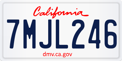 CA license plate 7MJL246