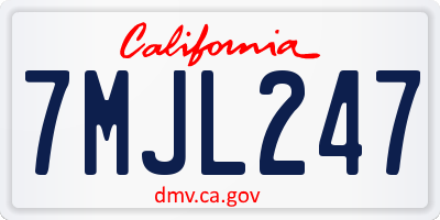 CA license plate 7MJL247