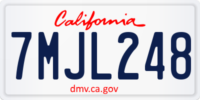 CA license plate 7MJL248