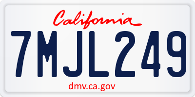 CA license plate 7MJL249