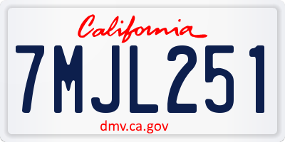 CA license plate 7MJL251