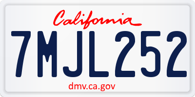 CA license plate 7MJL252