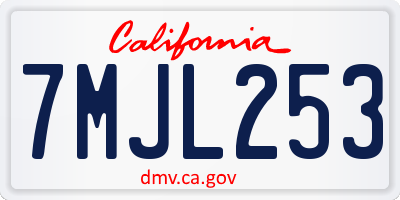 CA license plate 7MJL253