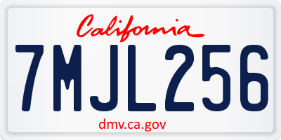 CA license plate 7MJL256