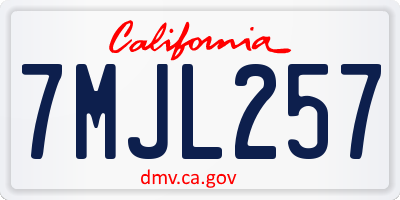 CA license plate 7MJL257