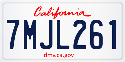 CA license plate 7MJL261