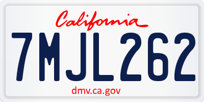 CA license plate 7MJL262