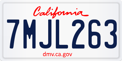 CA license plate 7MJL263