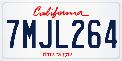 CA license plate 7MJL264