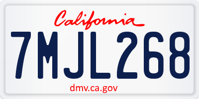 CA license plate 7MJL268