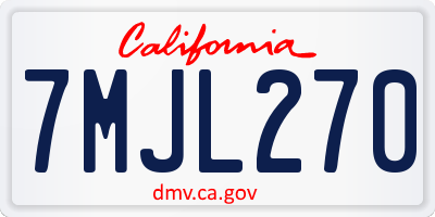 CA license plate 7MJL270