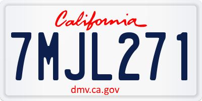 CA license plate 7MJL271