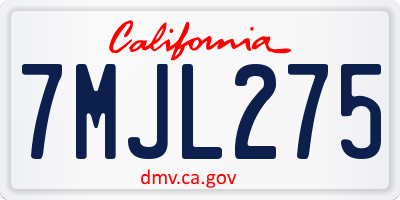 CA license plate 7MJL275