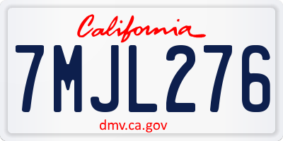 CA license plate 7MJL276