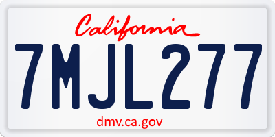 CA license plate 7MJL277