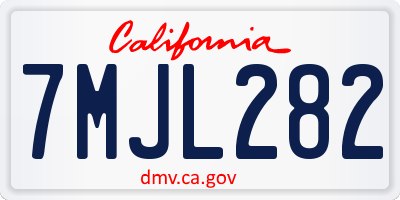 CA license plate 7MJL282