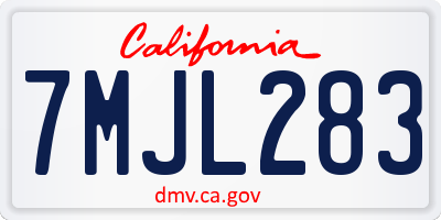 CA license plate 7MJL283