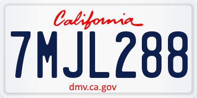 CA license plate 7MJL288